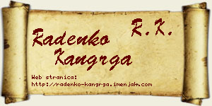 Radenko Kangrga vizit kartica